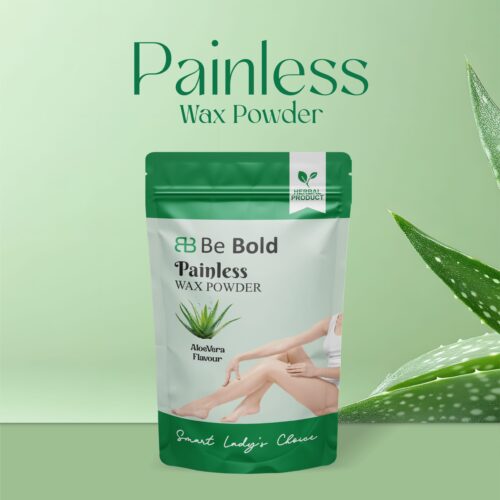 Be Bold Painless Wax Powder – Aloe Vera Flavour | Herbal Hair Removal Powder | Soothing & Gentle Skin Care (100gm)